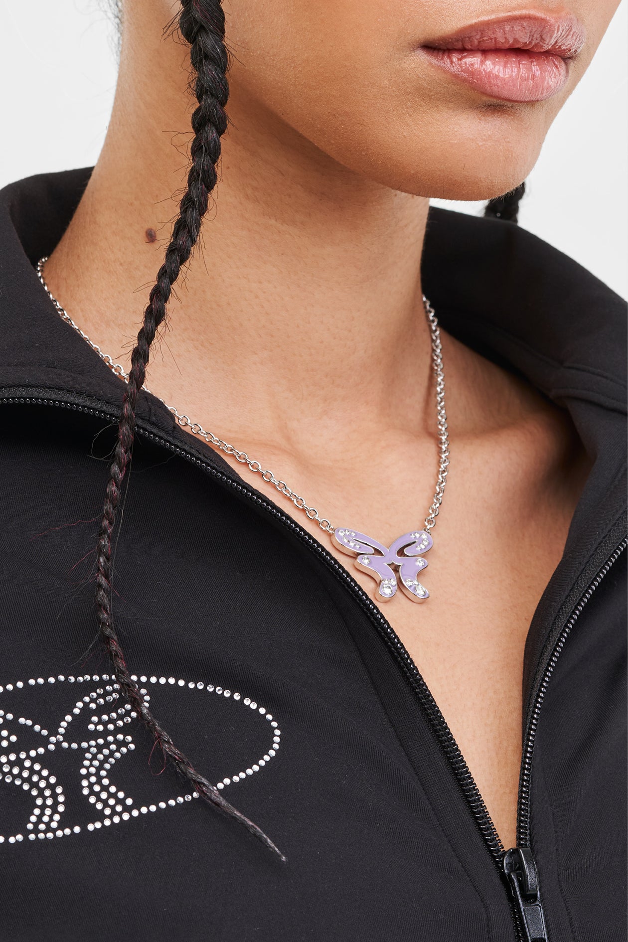 Butterfly Necklace Silver & Purple