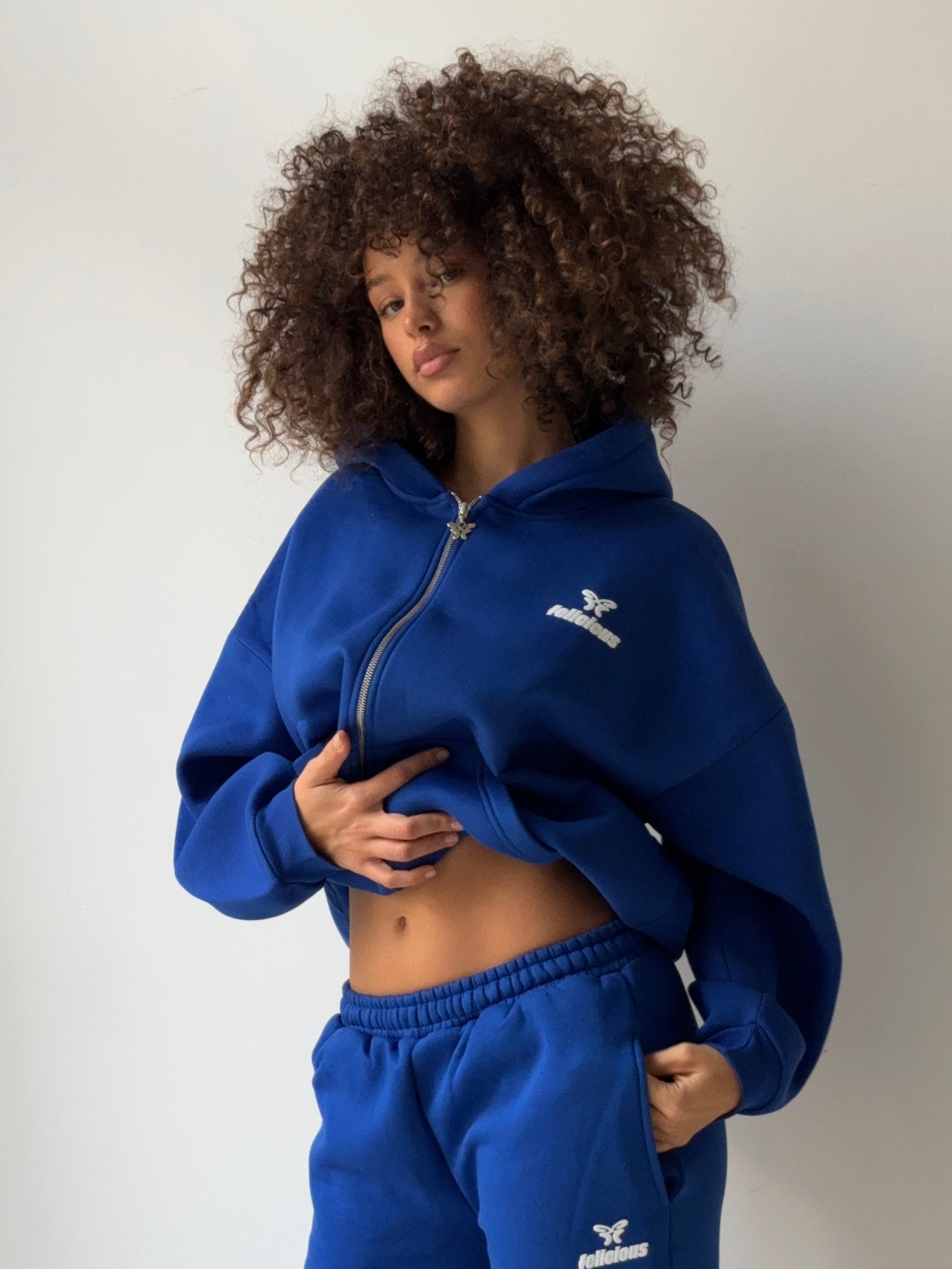 Basic Logo ZIP-Hoodie Electric Blue