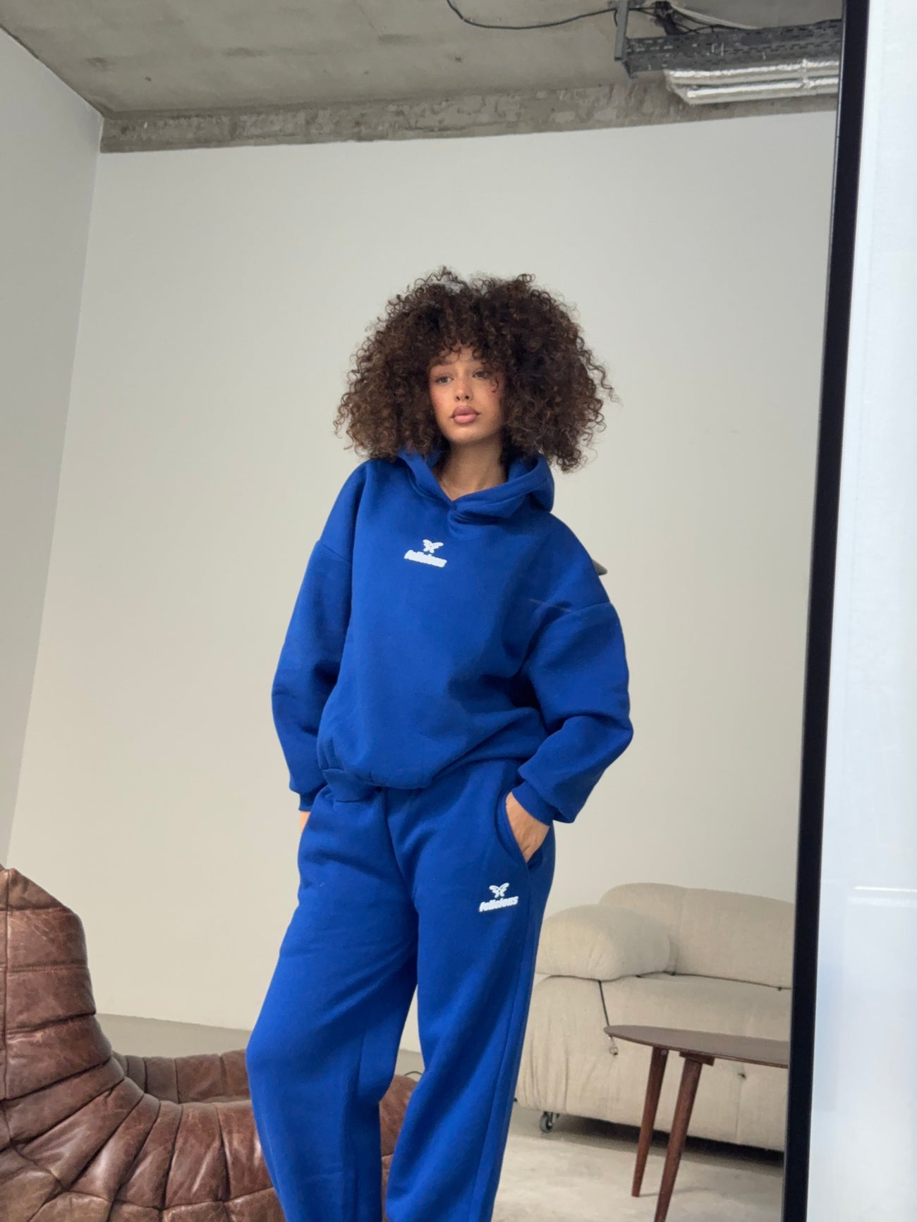 RELAXED LOGO HOODIE DARK BLUE main image 1