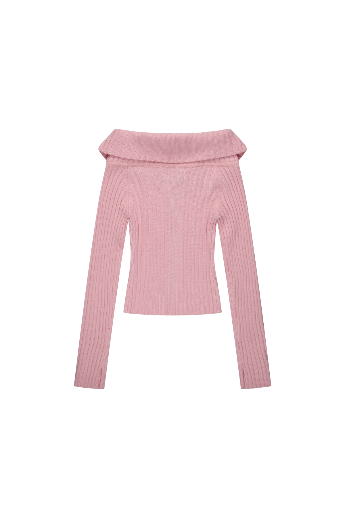 Off Shoulder Knit Cardigan Pink