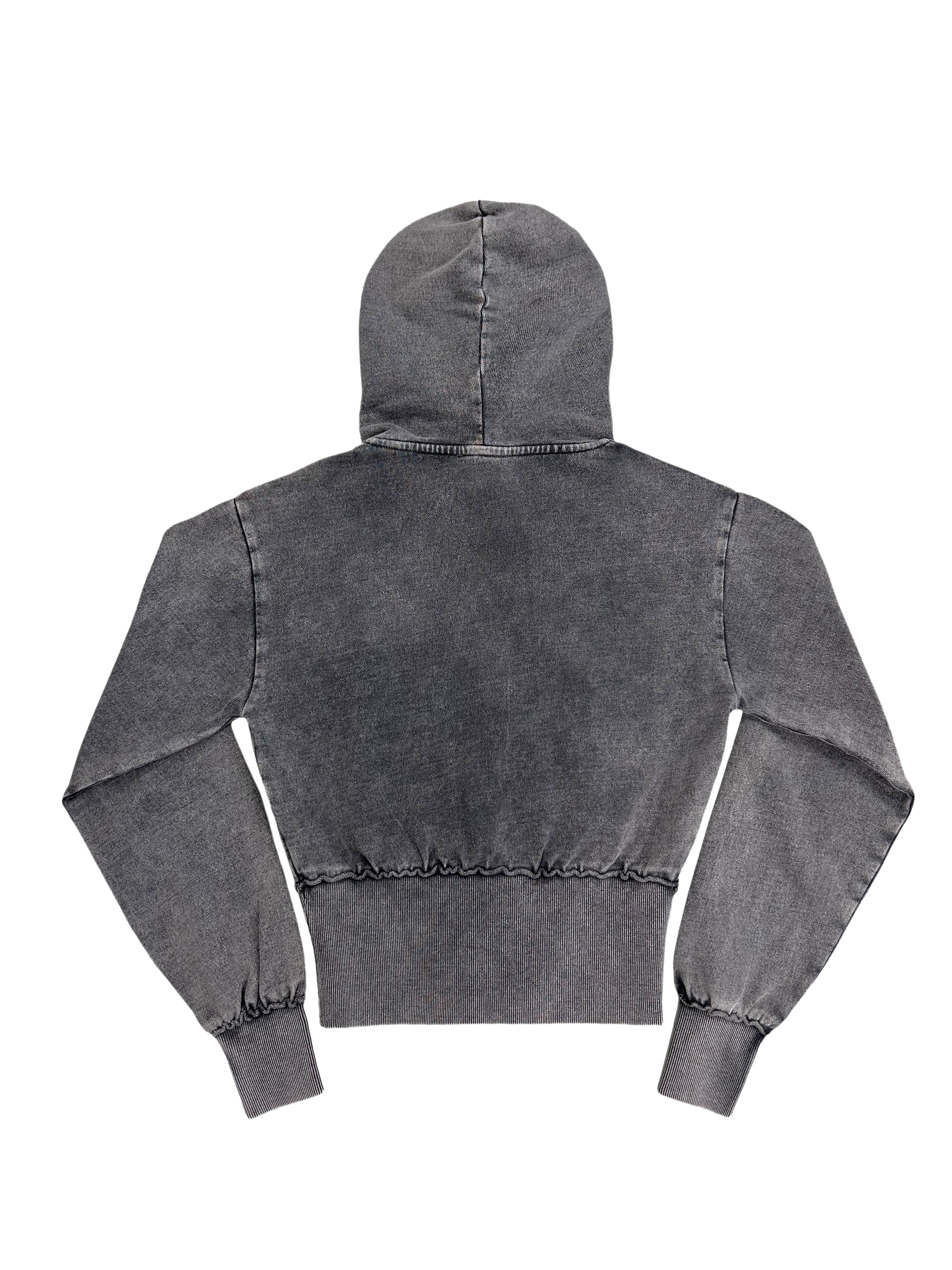 Cropped  Sweat Jacket Washed Black