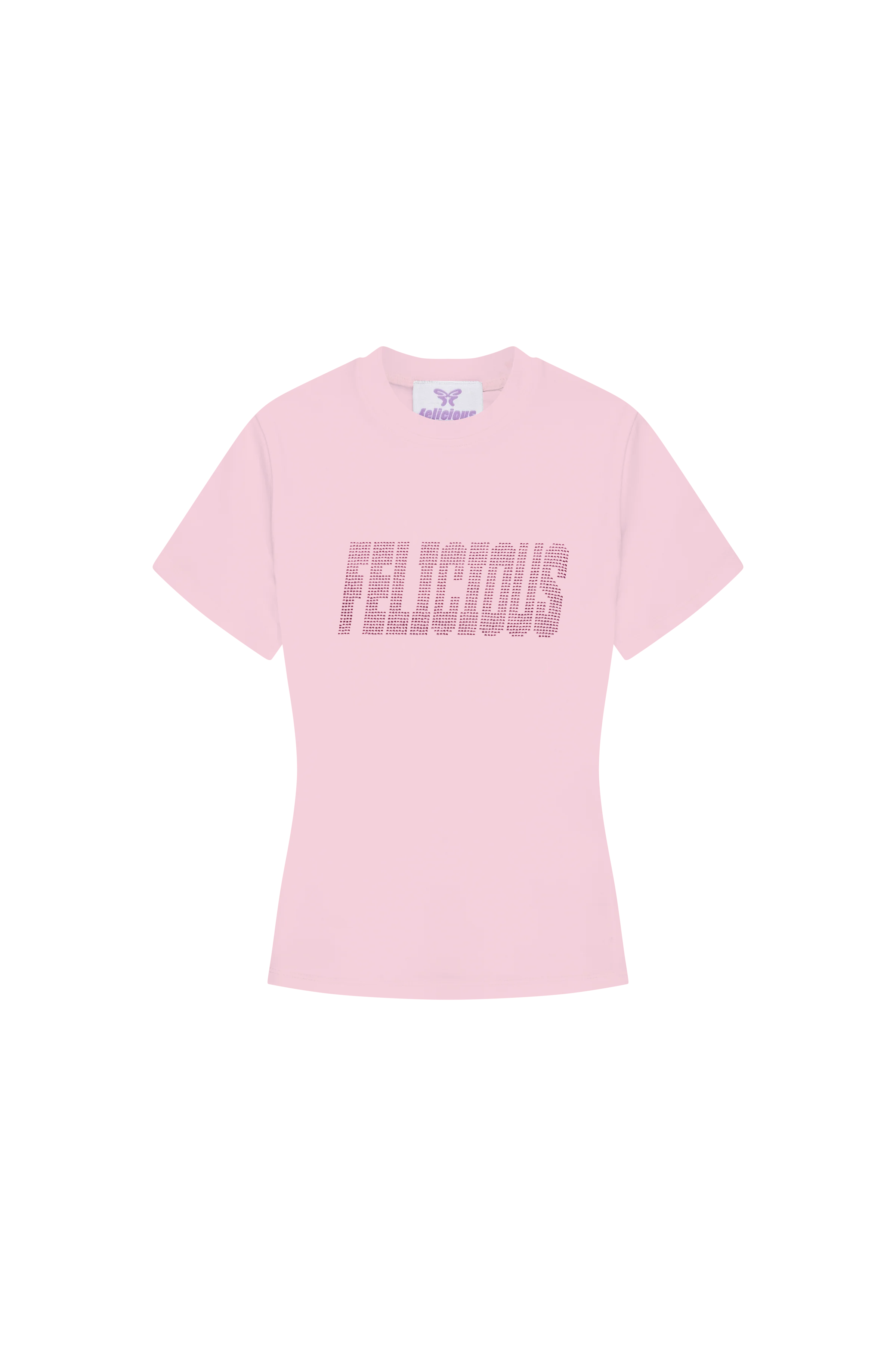 Felicious Rhinestones Lettering T-Shirt Pink