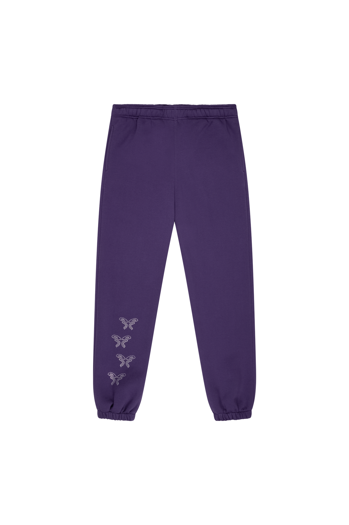 Rhinestones Sweatpants Purple