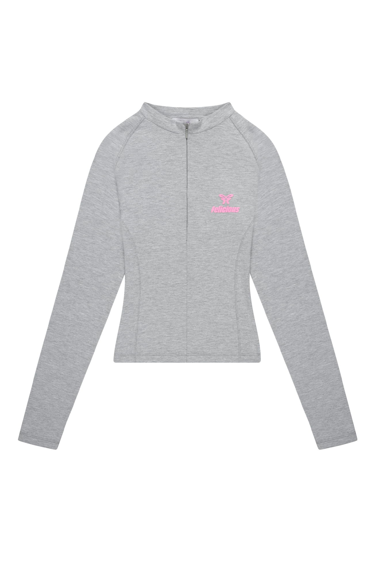 Racer Half-Zip Logo Longsleeve Light Grey