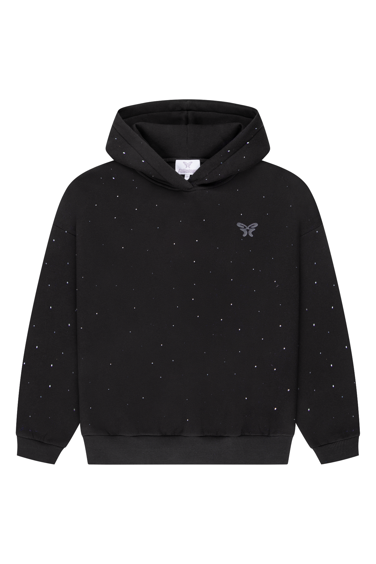 Feeling Felicious Rhinestones Hoodie Black