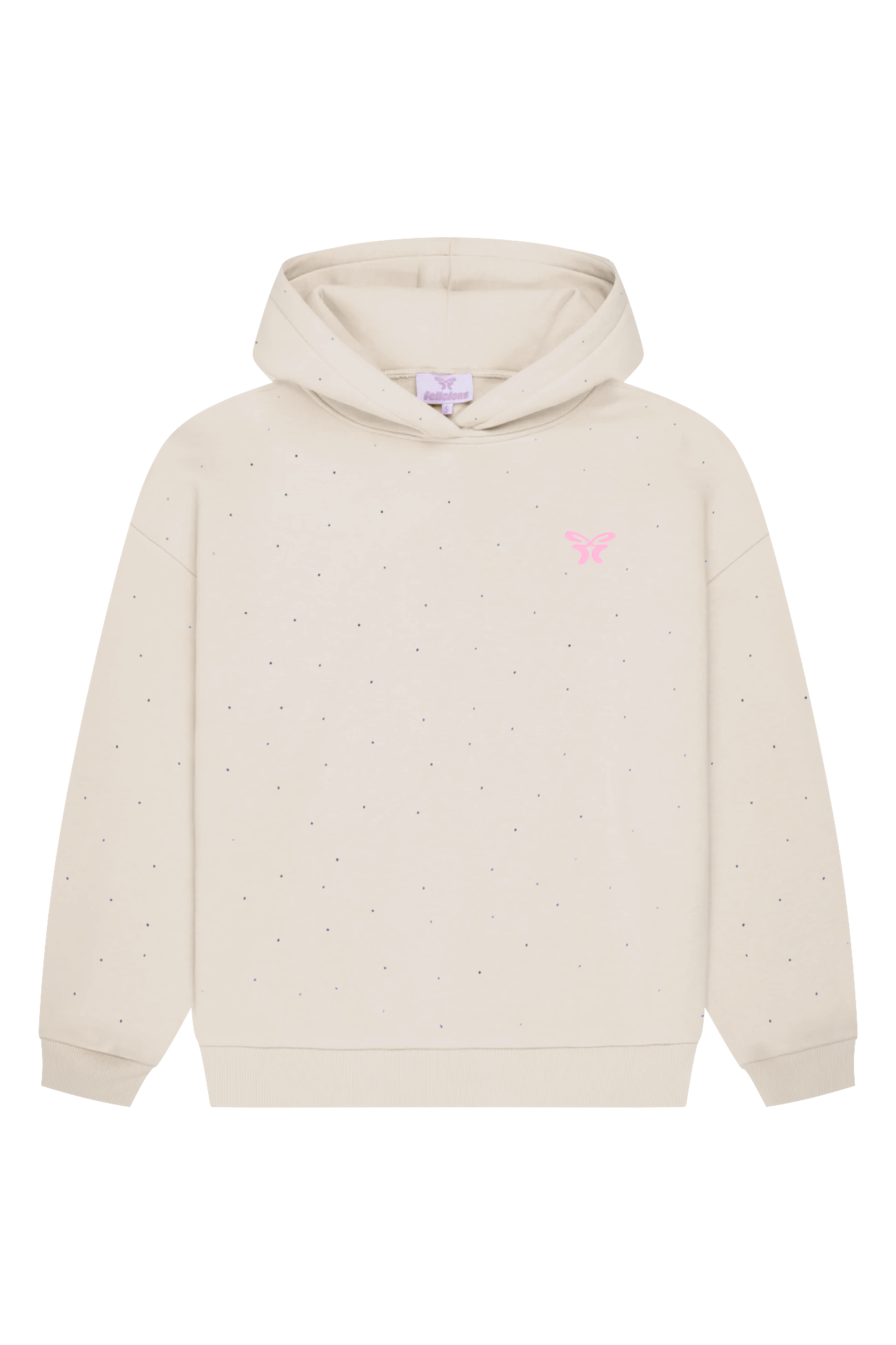 Feeling Felicious Rhinestones Hoodie Creme