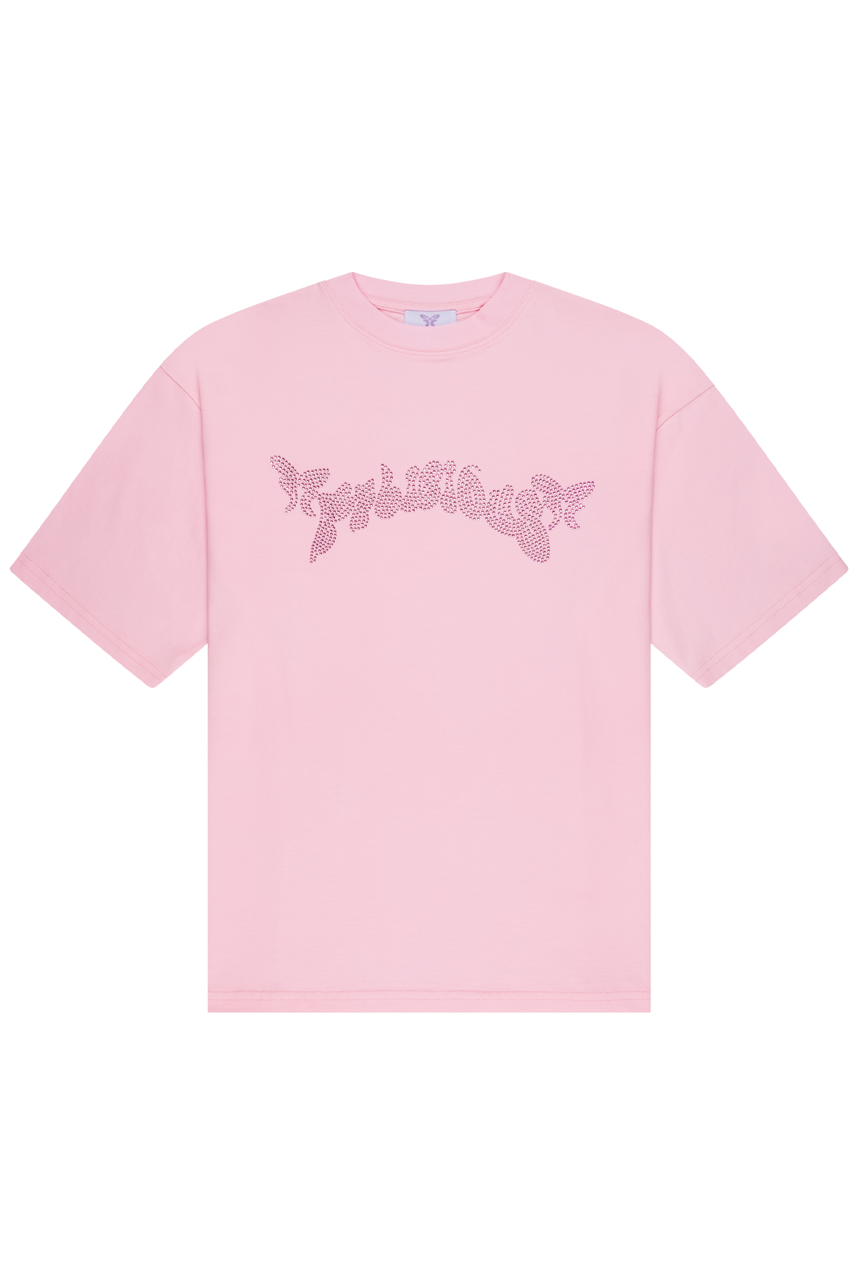 Felicious Rhinestones Loose Tee Pink