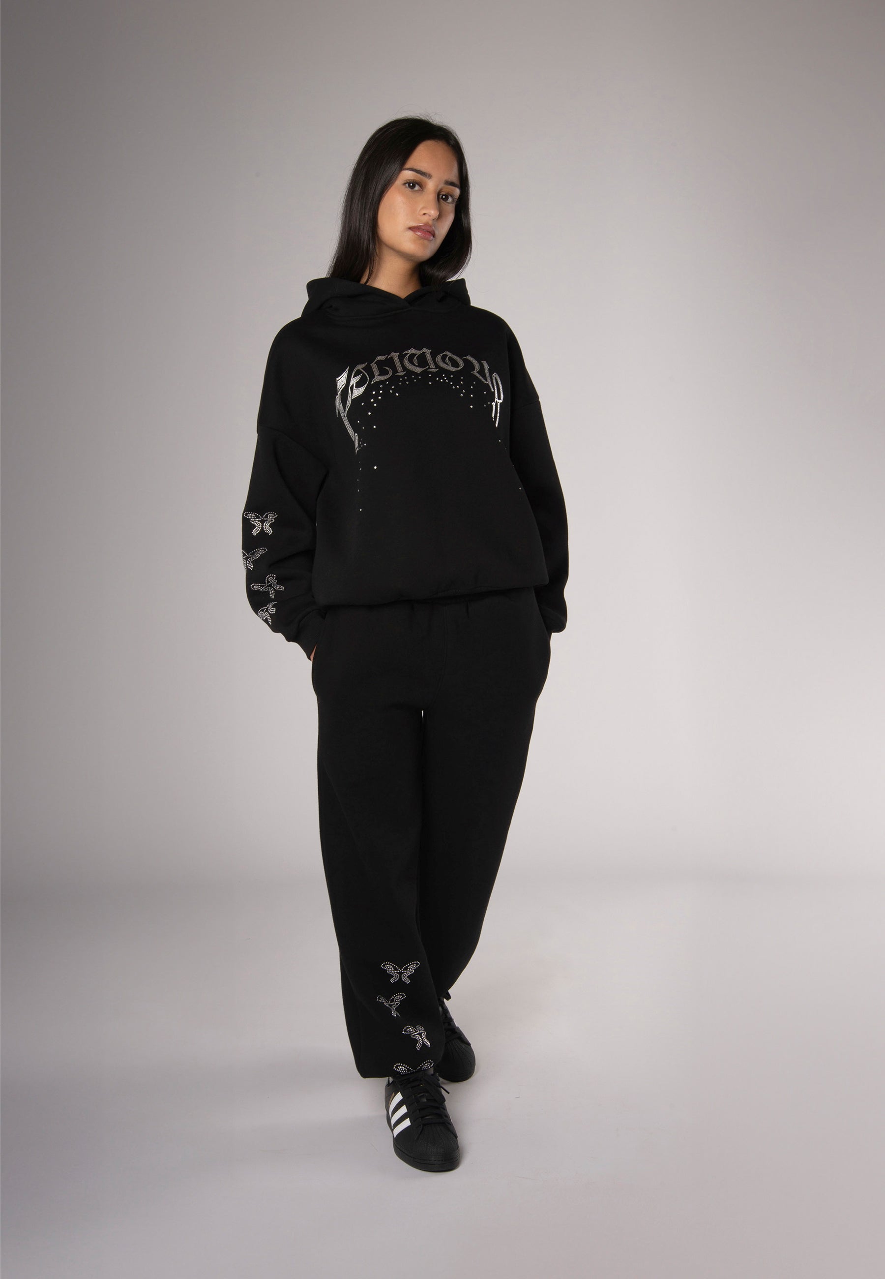 Sweatpants Rhinestones Black