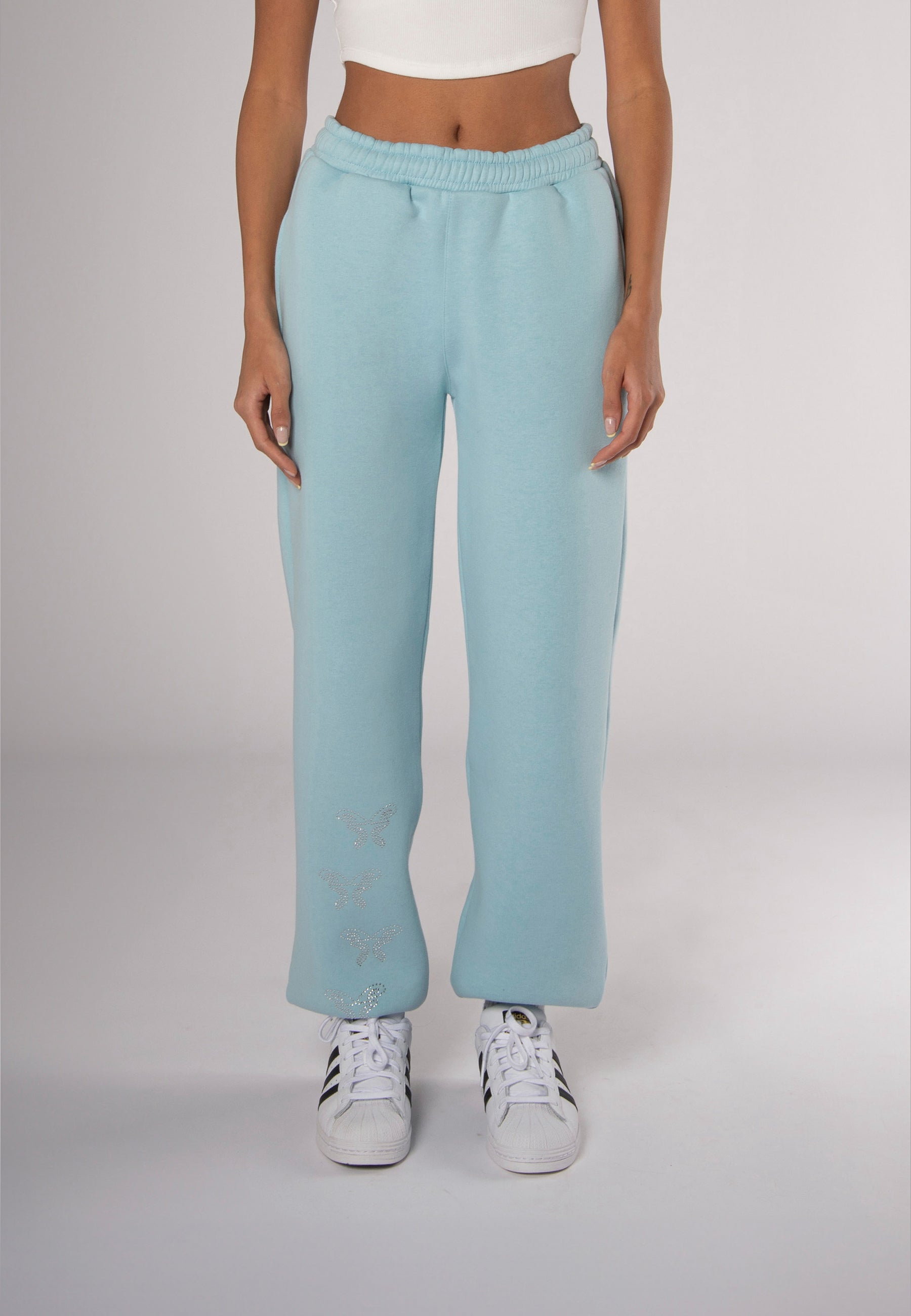 Sweatpants Rhinestones Light Blue