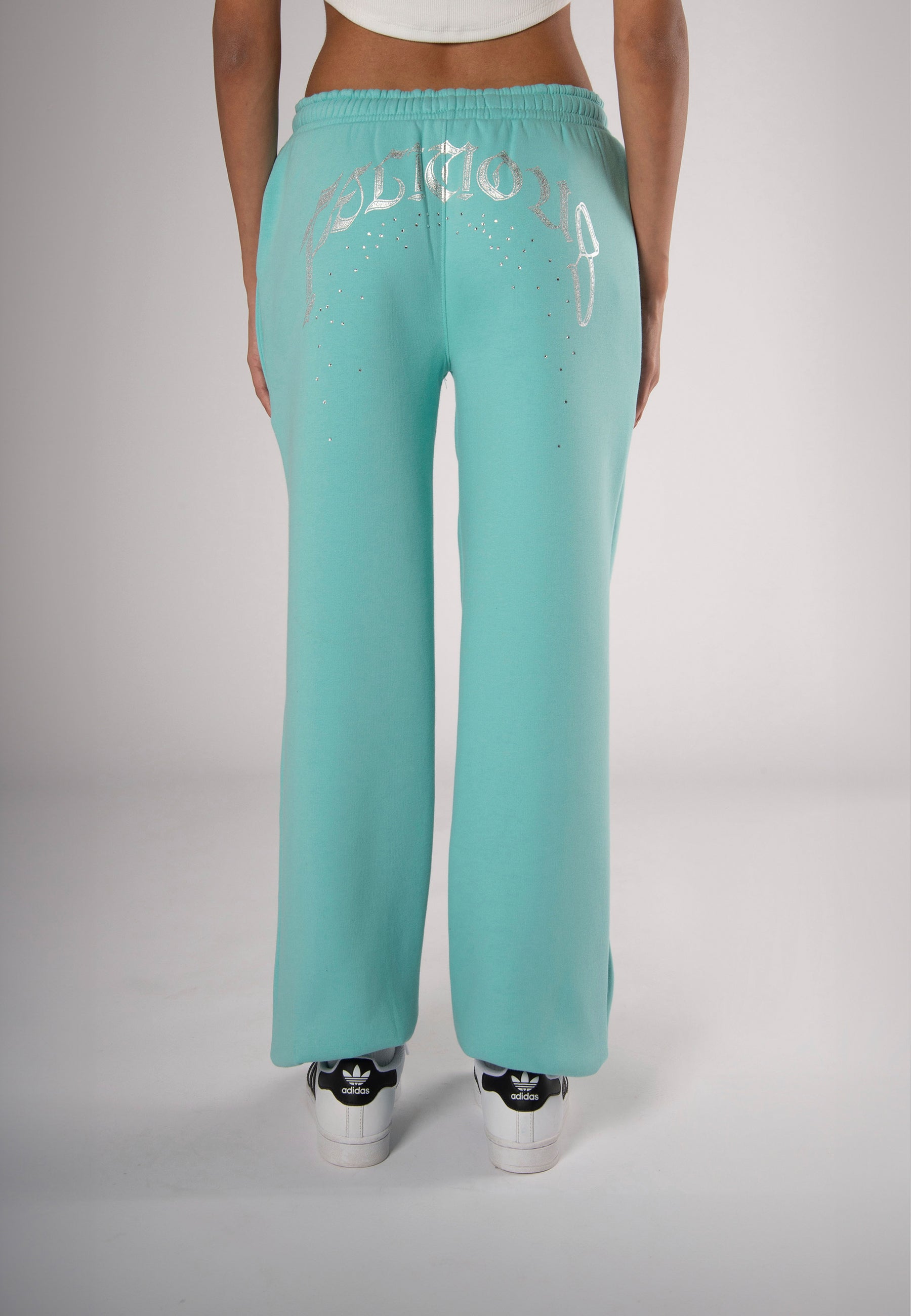 Sweatpants Rhinestones Turquoise