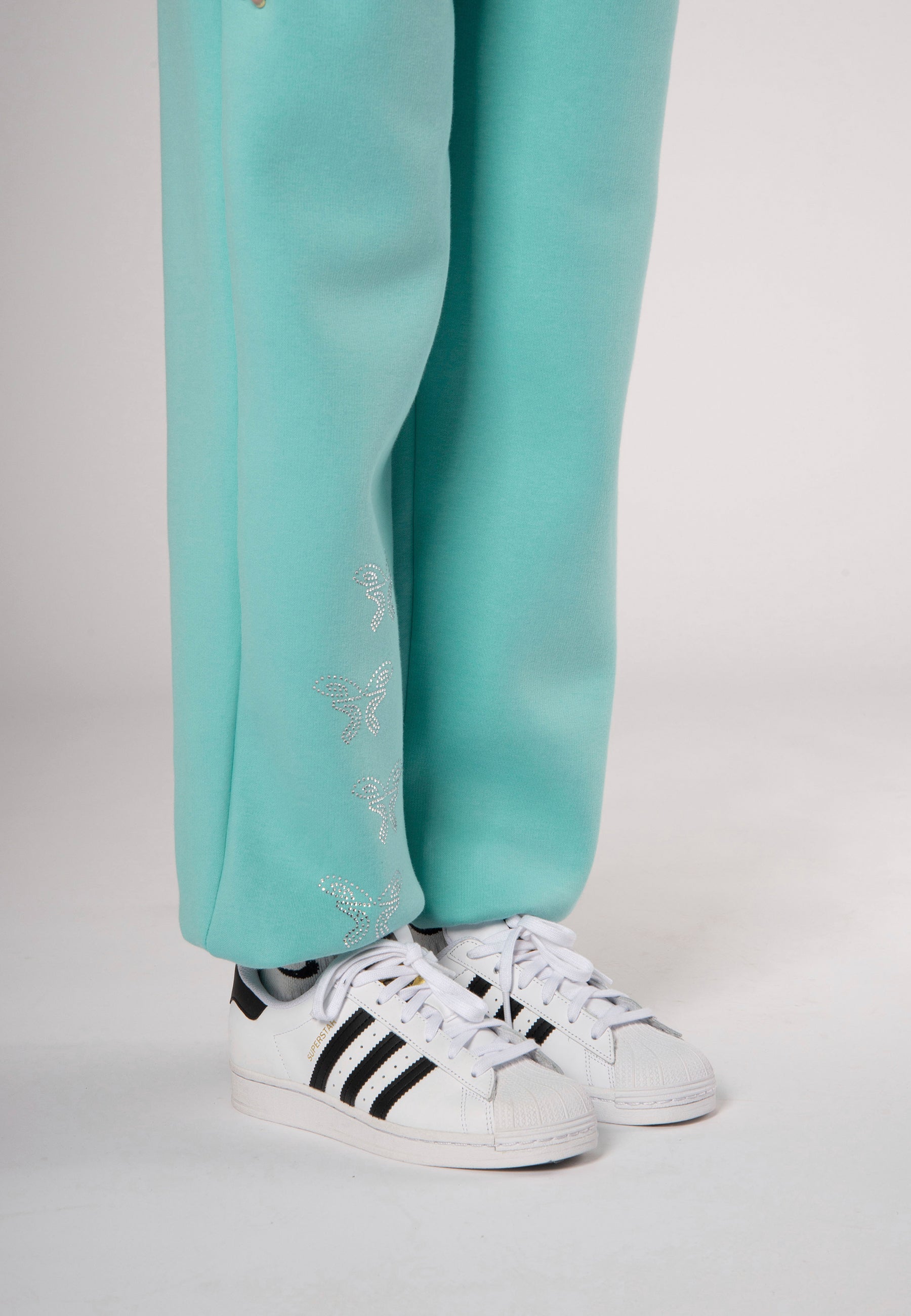 Sweatpants Rhinestones Turquoise