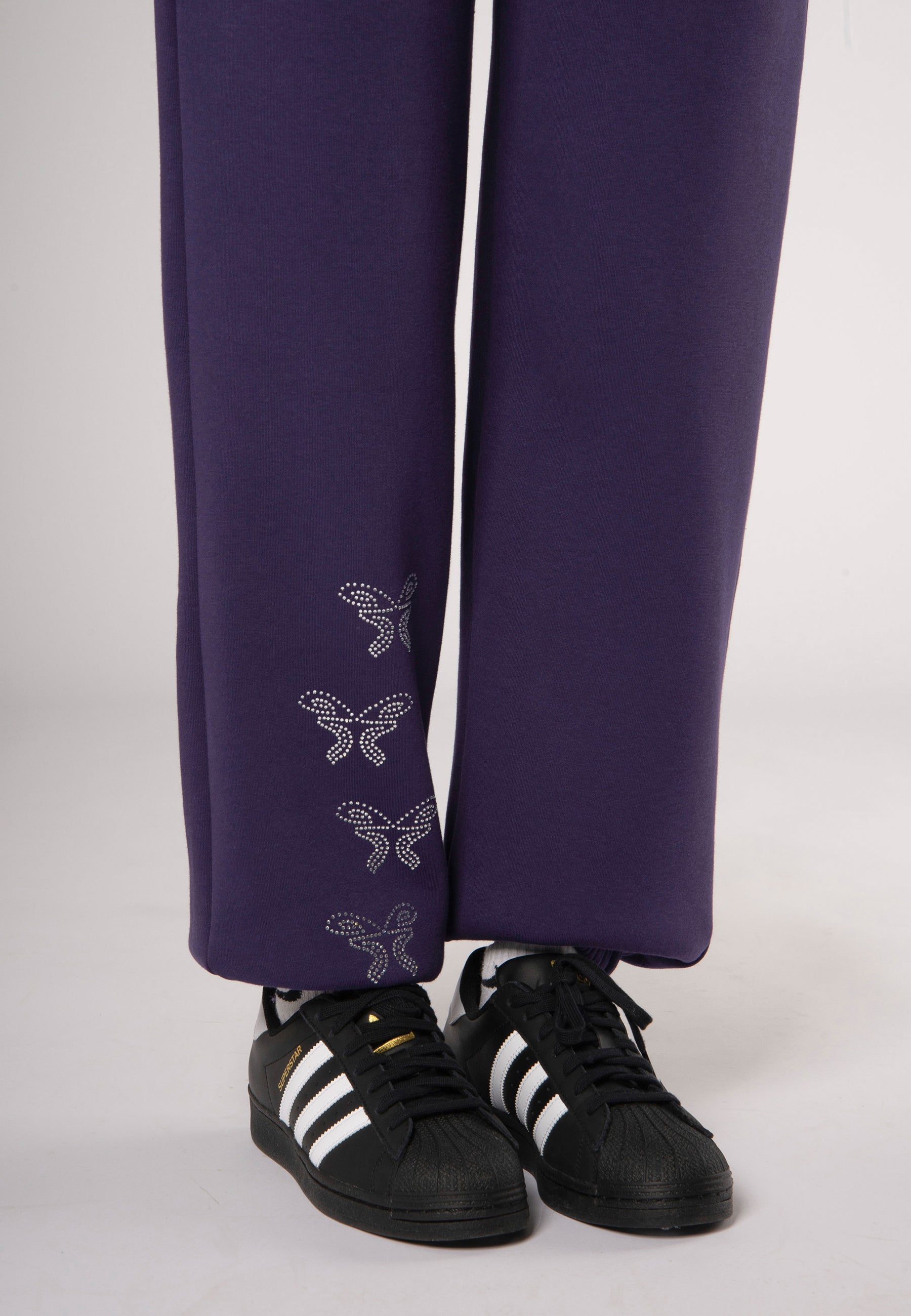 Sweatpants Rhinestones Purple