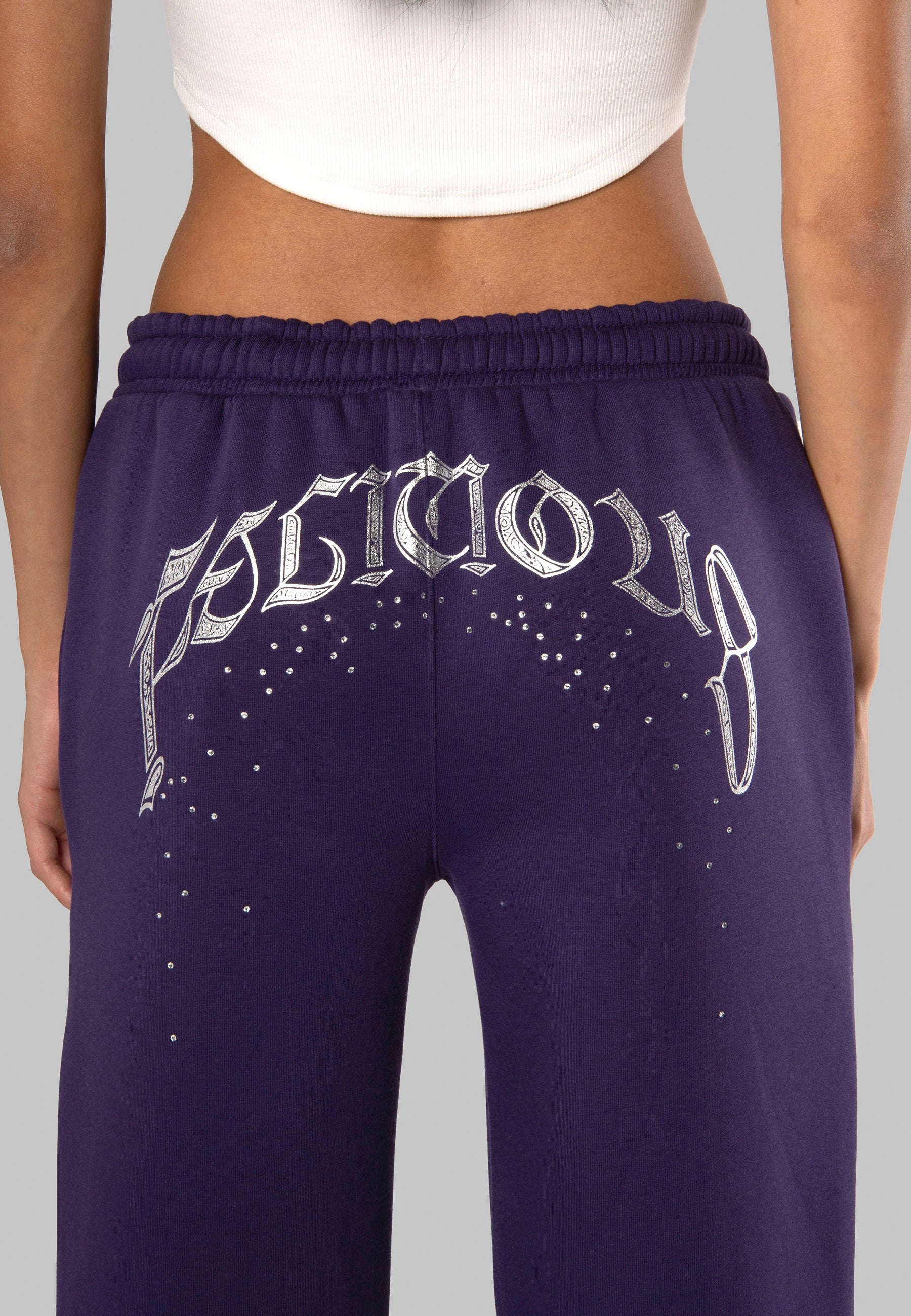 Sweatpants Rhinestones Purple