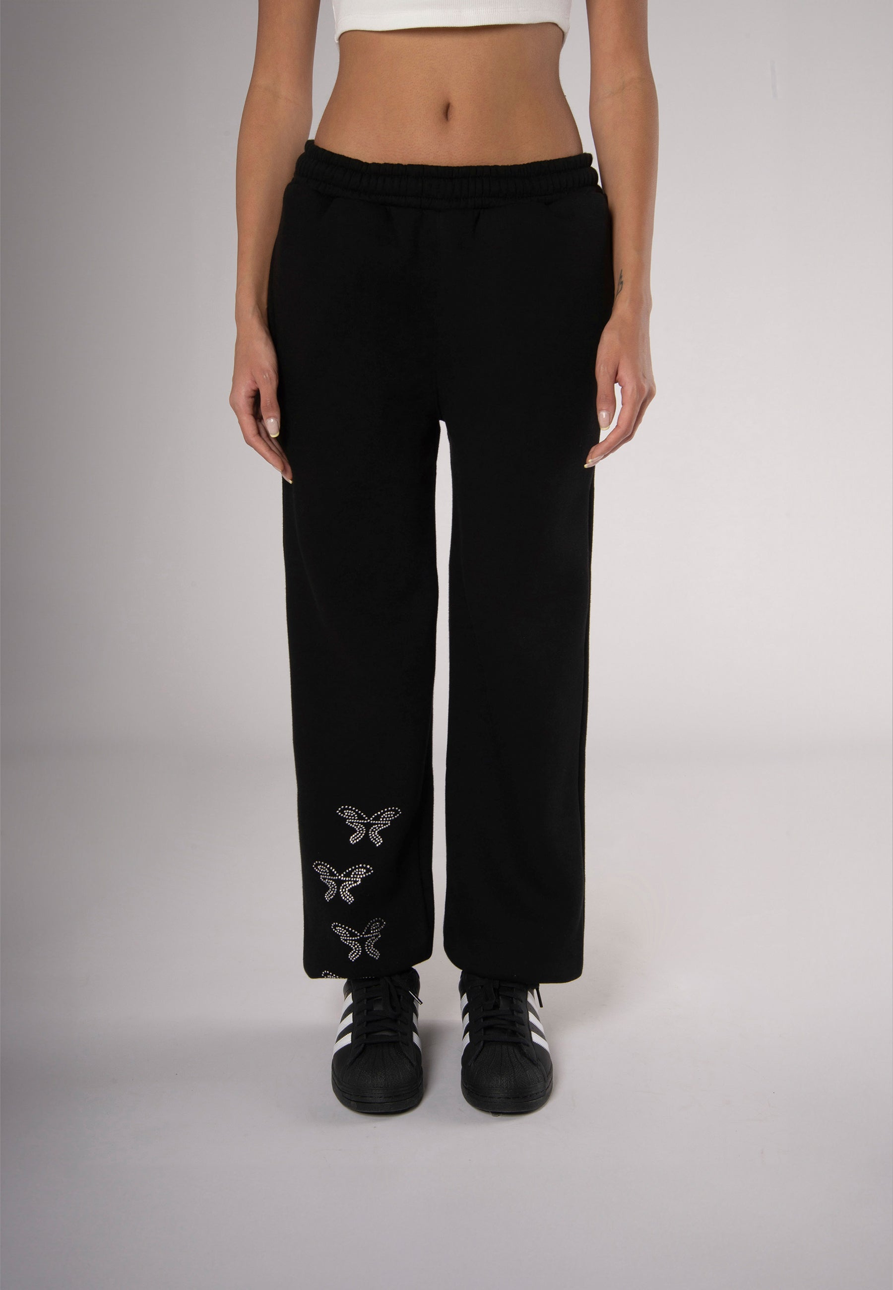 Sweatpants Rhinestones Black