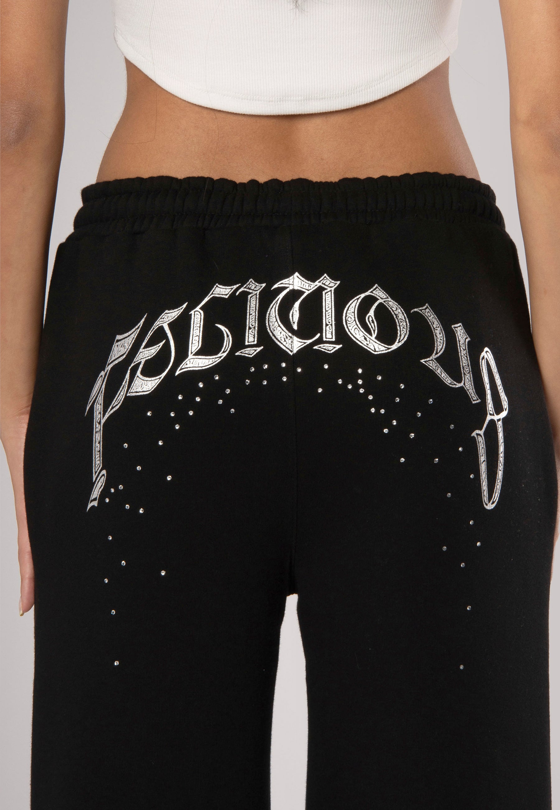 Sweatpants Rhinestones Black