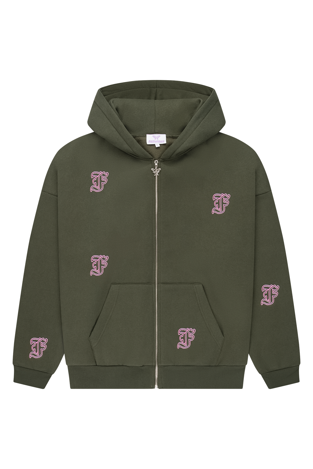 Initial ZIP-Hoodie Dark Green