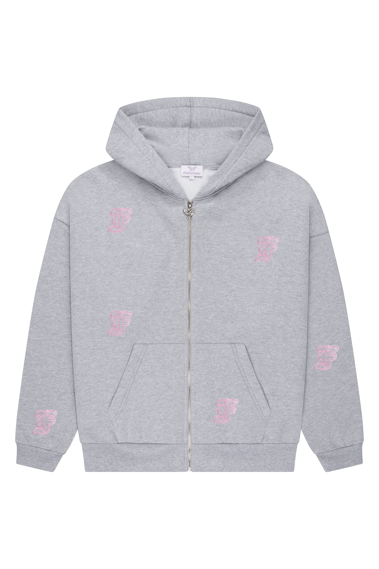 Initial ZIP-Hoodie Light Grey Melange